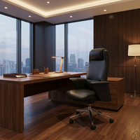 Chaise de bureau pivotante de direction en cuir véritable de haute qualité, réglable en hauteur, avec accoudoirs fixes