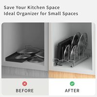 Étagère de rangement coulissante en métal pour cuisine, organisateur de placard durable avec rail coulissant pour ustensiles sous l'évier et étagères de placard