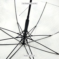 Parapluie droit coupe-vent 8K en pongé avec impression 3D en relief unique, structure entièrement en fibre de verre, poignée en bois et argentée, idéal pour les voyages