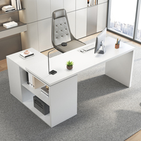 Bureau d'ordinateur en forme de L personnalisable, modulaire, à assembler soi-même, couleur noyer, avec étagères de rangement