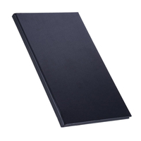 Couverture de menu LED double pages en PU noir uni pour inserts A5 sans logo