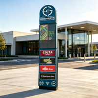 Nouvelle conception 2026 : Totem de station de recharge pour véhicules électriques, panneau d'affichage numérique LED extérieur, monolithique, avec affichage des prix et publicité