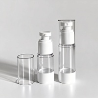 Emballage personnalisé pour produits de soin de la peau, flacon pompe sans air transparent pour sérum, lotion, crème