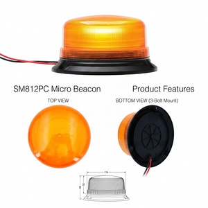 Luce di Segnalazione Lampeggiante OEM Personalizzata con 36 LED Ambra, Montaggio a 3 Bulloni, 12V 24V, Alta Luminosità, per Grossisti - Product Image 3