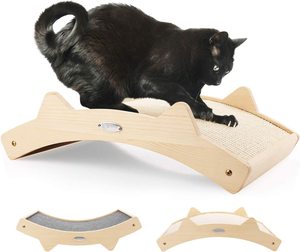 Rascador de Madera para Gatos con Alfombra de Sisal Tejida, Estructura de Doble Cara - Product Image 1