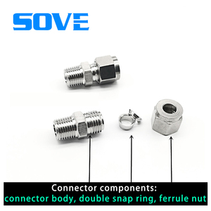 Đơn hoặc đôi ferrule 316 thép không gỉ thẳng thiết bị đầu cuối nhanh chóng Coupler nam chủ đề cho công cụ nguồn không khí - Product Image 4