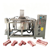 Marmite de blanchiment, de précuisson et de marinade en acier inoxydable avec agitateur motorisé pour la transformation de la viande (côtes de porc, pattes de poulet)