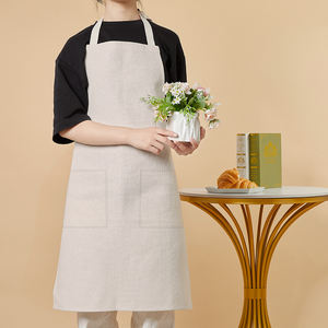 Tabliers pour adultes en lin de jardin de <span class=keywords><strong>cuisine</strong></span> à sublimation personnalisée de haute qualité vierge personnalisée à la mode avec poches - Product Image 5
