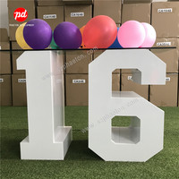 Table de lettres/chiffres pour bébé, table à gâteau pour baby shower, en métal blanc, 2,5 pieds, durable, pour les fournitures de fête d'anniversaire des enfants