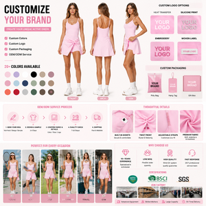 Robe de sport RUIQUWIN pour le yoga et le golf, nouvelle collection été, jupe de tennis pour femmes, séchage rapide, respirante, sans manches, col en V, spandex/polyester - Product Image 3