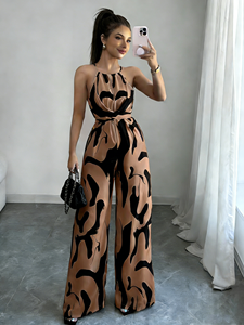 <span class=keywords><strong>Tuta</strong></span> con cinturino 2025 estiva con lacci <span class=keywords><strong>a</strong></span> <span class=keywords><strong>righe</strong></span> e collo per donna - Product Image 3