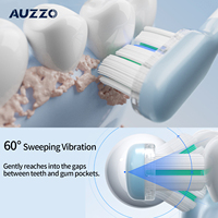Nouvelle brosse à dents Vibrosonic avec écran LED, étanche IPX7, technologie Sweep Wave, rechargeable Type-C, pour adultes, poils souples intelligents, 4 modes soniques électriques