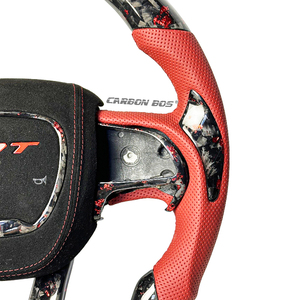 <span class=keywords><strong>Volant</strong></span> <span class=keywords><strong>de</strong></span> voiture en cuir et fibre <span class=keywords><strong>de</strong></span> carbone véritable sur mesure, <span class=keywords><strong>prix</strong></span> <span class=keywords><strong>de</strong></span> gros usine, pour Dodge Challenger Hellcat Charger - Product Image 4