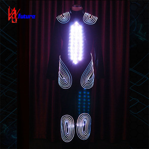 Mono de fibra óptica LED, traje de baile luminoso para espectáculo de escenario, ropa de actuación iluminada, diseño de vestido de <span class=keywords><strong>Flamenco</strong></span>/Ballet - Product Image 6