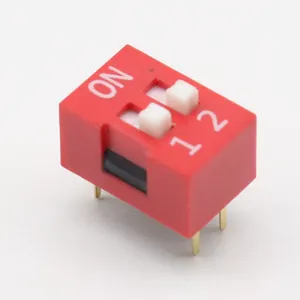 Interruptor de doble hilera, alta calidad, rojo, 2p, Interruptores deslizantes de 2,54 MM