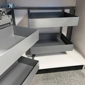 Solutions d'angle magique ouvert droit et gauche pour coins aveugles, panneau métallique moderne, panier de cuisine coulissant à 6 niveaux pour armoires droites - Product Image 1