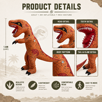 Costume gonflable de dinosaure pour adulte, achat en gros, performance scénique, ambiance de fête, design réutilisable