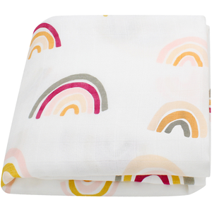 Arco Iris nuevo diseños personalizados al por mayor tela de la <span class=keywords><strong>muselina</strong></span> orgánica de algodón de bambú Swaddle Wrap bebé Manta - Product Image 1
