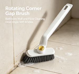 Rotating Gap Cleaning <b>Brush</b> Lightweight Plastic Toilet Bathroom Floor <b>Scrub</b> <b>Brush</b> 180 Degree Swivel Angle Cleaner - Product Image 4