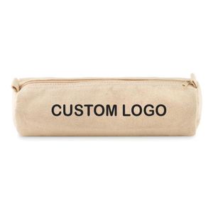 Sac de rangement en toile de coton naturel avec fermeture éclair pour étudiants et adultes, personnalisable avec logo, pour stylos et crayons – Vente en gros - Product Image 1