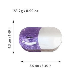 New Hot Capsule-Shaped PVC Hair Clips Shiny Colorful Iridescent Surface Oval Claw Clips Sweet Fashion Hair Accessories - Product Image 4