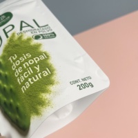 Sachets personnalisés en aluminium pour suppléments, sachets de poudre d'extrait de cactus Nopal avec fermeture thermoscellable, sachets à fond plat, MOQ 100 pièces