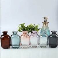 Flacon diffuseur de parfum en verre transparent gris ambre rose de luxe vide de 150 ml réutilisable avec bâtonnet et boîte