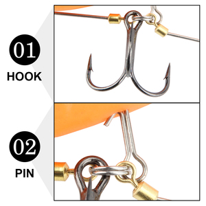 Spinpole Stinger Angelhaken für Big Shad Center Pin Schraubverbinder-<span class=keywords><strong>Set</strong></span> – Hecht, Barsch, Zander Köderhaken mit Widerhaken, scharfer Dreifachhaken - Product Image 4