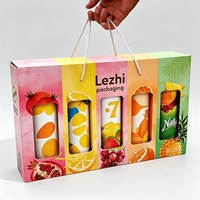 Scatola Portatile Riutilizzabile Ecologica per Succhi di Frutta e Bevande, in Cartone Ondulato con Manico e Finestra Trasparente