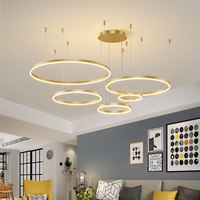 Lustre moderne en fer doré, noir et blanc, à anneaux, luminaire suspendu de plafond à incandescence, certifié ETL, 85-265V, pour décoration intérieure et îlots de cuisine