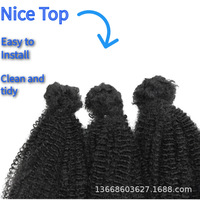Perruques en vrac AFRO KINKY - Volume moelleux, petites boucles courtes au crochet, origine Shandong, sans cheveux humains - Vente transfrontalière Europe-Amérique