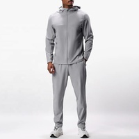 Ensemble de survêtement personnalisé avec logo imprimé, pantalon de jogging et sweat à capuche, ensemble de jogging, coupe-vent en nylon tissé pour hommes