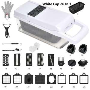 Vente en gros - Coupe-légumes multifonctionnel 26 en 1 - Kit de râpe et hachoir pour la cuisine - Hachoir à légumes - Product Image 2