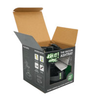 Boîte d'emballage personnalisée en carton noir pour cendrier sous vide avec fenêtre en plastique – Fournisseur direct d'usine pour coffret cadeau fumeur