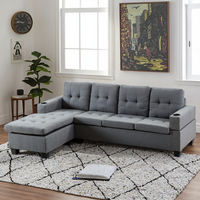 Canapé Velours Salon Canapé Sectionnel Moderne Canapé d'Angle en L Ensemble de Meubles Fournisseur Fabricant Maison Lit Convertible