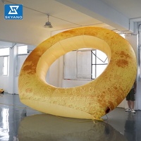Lune d'or géante gonflable grande aura lunaire gonflable personnalisée avec lumières LED pour la décoration