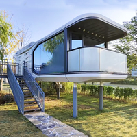 Villa préfabriquée moderne de luxe en conteneur, 2 à 4 chambres, maison modulaire mobile et détachable, capsule spatiale, cuisine, salle de bain, hôtels