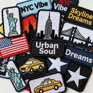 Sản Phẩm Mới 2025 Tùy Chỉnh Đầy Màu Sắc Khuyến Mại Thêu Vá Dễ Thương Phim Hoạt Hình Sắt Trên Dệt Quần Áo Thêu Các Bản Vá Lỗi Huy Hiệu - Product Image 1