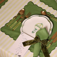 Napperons et serviettes PMZW vert rose brodés faits main style européen pour la maison et l'avion 100% lin 60x60cm écologiques
