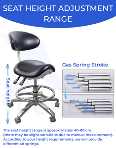 Chaise de dentiste ergonomique avec revêtement en cuir PU, tabouret de dentiste pivotant réglable en hauteur pour clinique et hôpital - Product Image 4