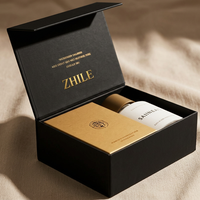 Coffret de parfum écologique de luxe noir, 30 ml, 50 ml, 100 ml, flacon en verre pour vaporisateur de parfum, boîte cadeau en carton vide pour cosmétiques