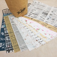 Papier sulfurisé biodégradable de qualité supérieure, imprimé, de qualité alimentaire, résistant à la graisse, pour emballer les burgers, les sandwichs, le pain, le sucre et les biscuits.