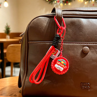 Porte-clés pendentif créatif anti-stress de Noël avec dragonne, joli pendentif breloque de sac en forme de sapin de Noël, accessoires cadeaux