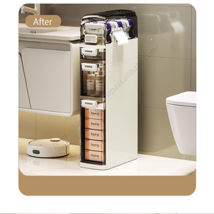 Meuble de rangement étroit en plastique imperméable pour salle de bain, type autoportant, moulé par injection, idéal pour petits espaces - Vente en gros à chaud - Product Image 3