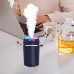 Humidificadores USB grises de 300ml, Humidificador portátil de luz nocturna pequeña de alta calidad, varillas de filtro de algodón, atomizador de Perfume personalizado