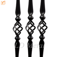 Balustre en fer forgé rond noir à panier unique, design populaire, pour escalier et balustrade de balcon, en métal 5/8
