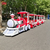 Train touristique sans rails à thème de dessin animé, mini-train à vapeur à batterie pour centres commerciaux et parcs d'attractions intérieurs