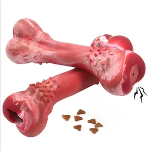 중립 삐걱 거리는 고무 개 장난감 샘플 처리 분배 음식 누출 뼈 모양의 개 장난감