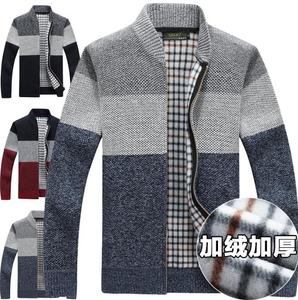 Suéter Cárdigan de Otoño e Invierno con Cierre, <span class=keywords><strong>Grueso</strong></span>, de Forro Polar, Cuello en V, Holgado, Cálido, para Hombre - Product Image 6
