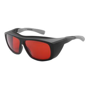 Gafas de seguridad para láser, montura negra, lentes rojas, grosor de 2,0 mm, para protección contra la radiación de luz, fabricadas en Shenzhen, TC-YJ-3104 - Product Image 1